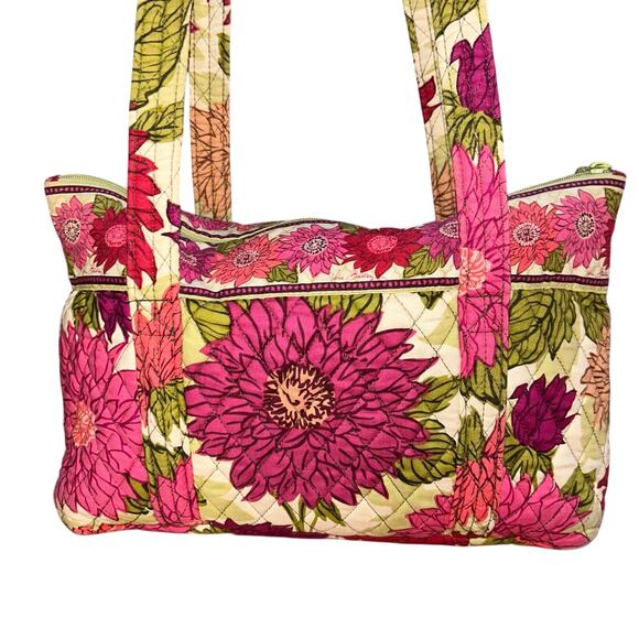 Vera Bradley Handbags - Vera Bradley "Hello Dahlia" Handbag Pink Flowers Quilted Shoulder Bag Tote Purse